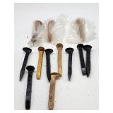 Gold and Black Railroad Spikes