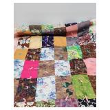Patchwork Quilt with Pink Satin Backing