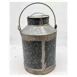 Galvanized Metal Milk Can With Handle