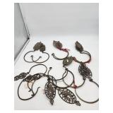Ornate Brass Curtain Holders Lot