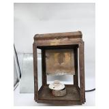 Metal Lantern with Oil Burner and Glass Panels