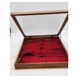 Wooden Display Case with Glass Top