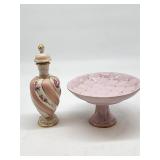Kaolena China Perfume Bottle With Pink Pedestal