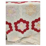 Handmade Patchwork Quilt with Flower Pattern