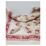 Handmade Patchwork Quilt with Floral Prints