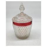 Indiana Glass Ruby Flash Covered Candy Dish