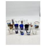 Souvenir and Colored Shot Glasses