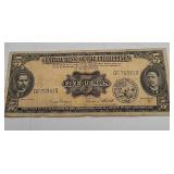 1949 Philippines 5 Pesos Banknote
