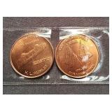 Civil War Copper Rounds The General and Flags