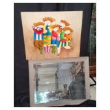 Colorful Family Art Print with Framed Mirror