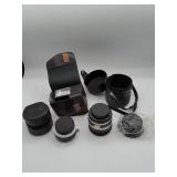 Konica Camera Lenses and Flash with Cases