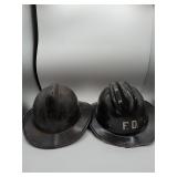 Black Firefighter Helmets F.D. Marking