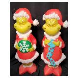 Grinch Santa Light-Up blow molds