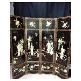 Asian Four-Panel Lacquer Folding Screen