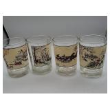Currier & Ives Christmas Glasses Set of 4