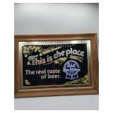 Pabst Blue Ribbon Beer Mirror Sign