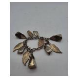 Silver Tone Bracelet with Leaf