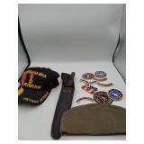 Vietnam Era Veteran Cap, Knife, Patches, Badge