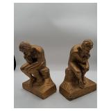Gold Painted Thinker Bookends