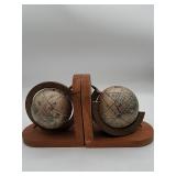 Globe Bookends with Wood Bases