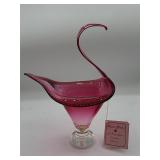 Rossi Glass Canadian Cranberry Basket