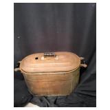 Copper Roasting Pan with Lid and Wood Handles