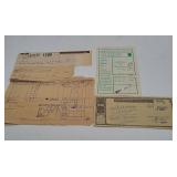 Montgomery Ward Invoices With Refund Certificate