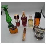 Perfume Bottles With Green Glass Vase And Music...