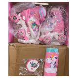 Girls Roller Skates, Size 3-5, with Socks