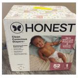 Honest Size 1 Diapers , 52ct