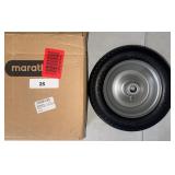 Marathon 4.10/3.50-4 Flat Free Tire on Wheel