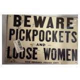 Pickpockets Sign