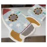 2-PACK Rocket Space Rugs