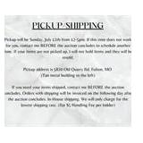 Pick-up/Shipping