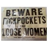 Metal sign