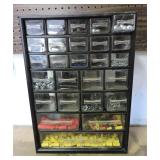Parts Cabinet w/Nuts, Bolts, Electrical Connectors