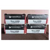 Federal 9mm Luger Cartridges, 115 Grain FMJ