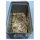 Assorted 50 Caliber Bullets in Poly Ammo Container