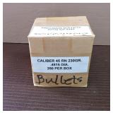 45 Caliber, 230 Grain Round Nose Bullets