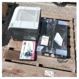 LCD TV Box, Flatbed Scanner, HP Printer