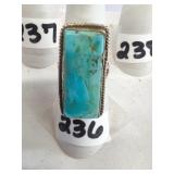 Sterling Silver Turquoise Square Ring