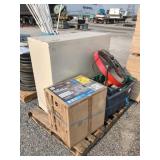 File cabinet.\n Fan. & misc