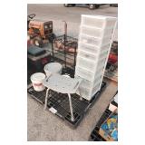 rolling storage shelf / shower seat / paint