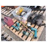 Makita tools, hand drills, Coleman, lantern sand
