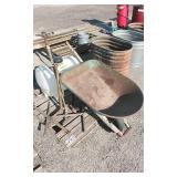 metal wheel barrow / plastic tank / sprinkles qty2