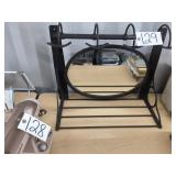 Metal Wall Mountable Rack / Hanger w/ Mirror