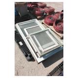 vintage windows w/ frames qty 5