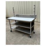 60ï¿½ Winholt stainless steel poly top table