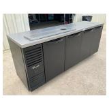 92ï¿½ True back bar refrigerator on casters
