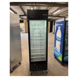 Habco 1 door glass refrigerator on casters